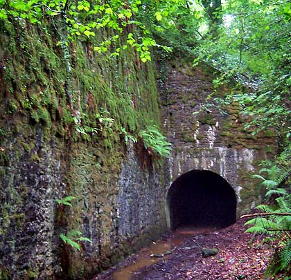 The tunnel's south end runs beneath the operational line to Tenby.