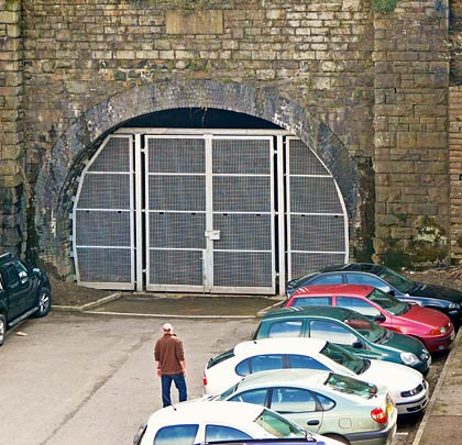 Formerly the site of Graig Station, the area immediately outside the tunnel's west portal is now a hospital car park.