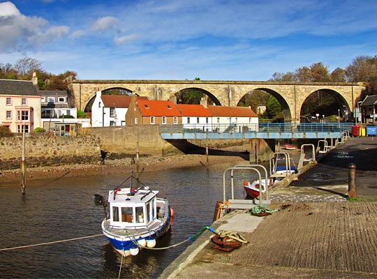 The viaduct is architecturally striking and dominates the view from the harbour.