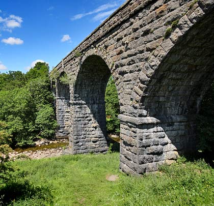 The five-arched structure spans Widdale Beck, a mile west of Hawes.