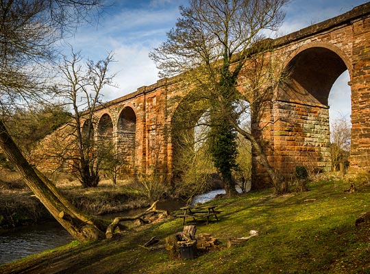 Wilden Viaduct comprises five spans, the main one of 55 feet across the River Stour on a skew of about 30 degrees.