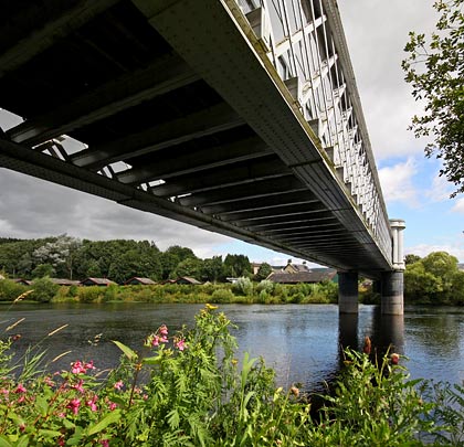 The elegant bridge crosses the River Tay just upstream of its confluence with the Tummel.