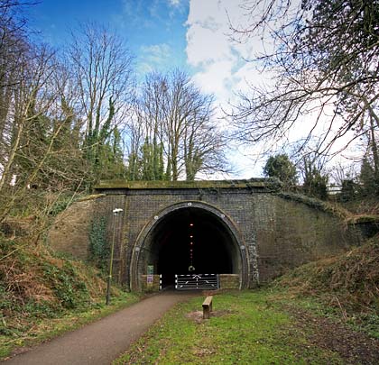 The north portal of Ashbourne's ample tunnel.