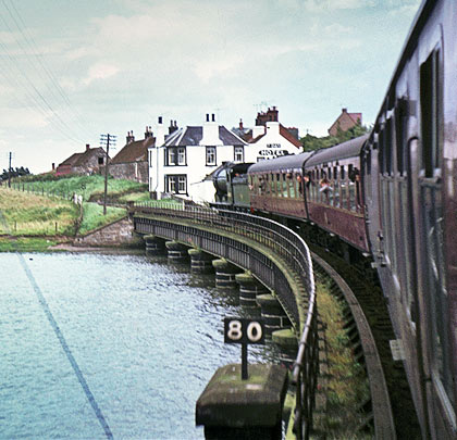 A Railtour crosses the River Eden in 1965.