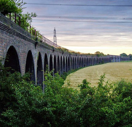 The viaduct's scale and curves are best seen from the western end.