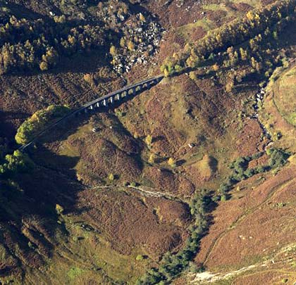 A fabulous aerial view of the viaduct, bathed in autumn sunshine.
