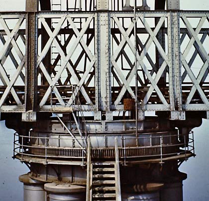 In close-up - the swing span's pivot mechanism.