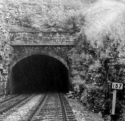 The diminutive east portal, captured during its operational period.
