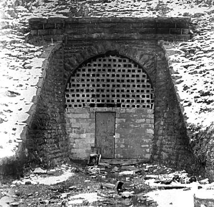 The Cymmer end of the tunnel in February 1973, before its burial.