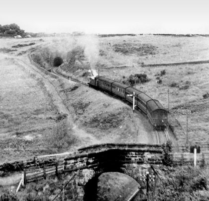 Scarborough bound, a passenger trains hauls itself up the stiff gradient towards the tunnel's northern entrance.