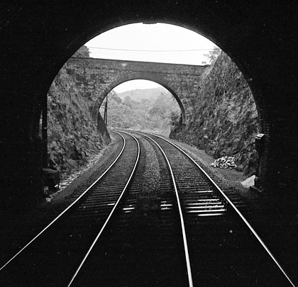 Looking out from the tunnel's northern end on 6th July 1957.