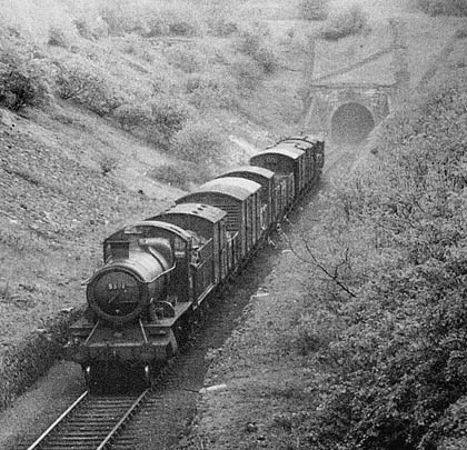 A mixed goods service leaves the north portal bound for Hook Norton.