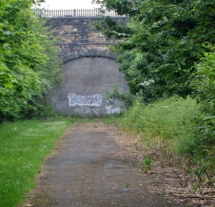 Though the western portal is now buried, the sealed east end of Scotswood Tunnel remains available for inspection.                         Photo: Neil Russell