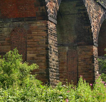 Whilst the structure was substantially stone-built, brick was used for the arch soffits and subsequent infilling of archways within the piers.