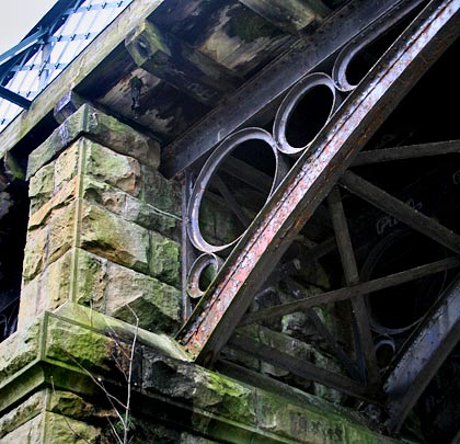The east viaduct's ironwork awaits much-needed attention.
