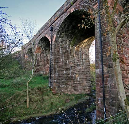 The third arch from the east end spans Ward Burn.