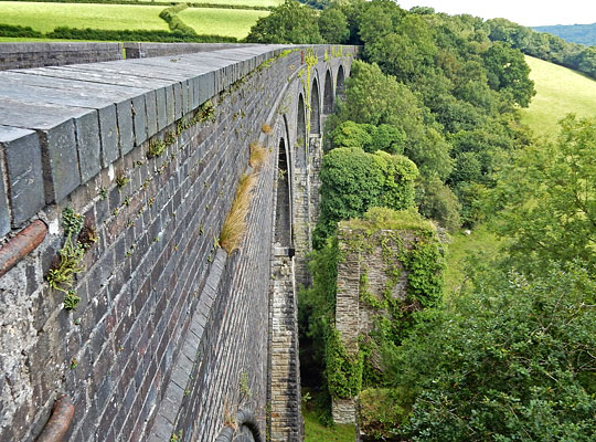Alongside the viaduct on its east side are the piers for Brunel's original timber structure.