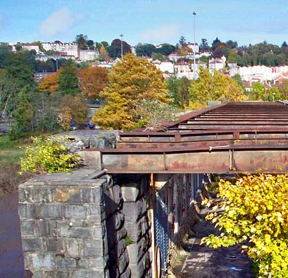 The structure did not just carry a railway. Originally a double-decker, a road was borne by the top girders.