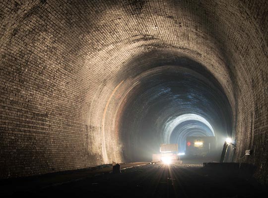 Still in good condition, the tunnel is brick lined and measures 280 yards in length.