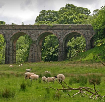 The viaduct was built for a single track but was later extended northwards to accommodate two.