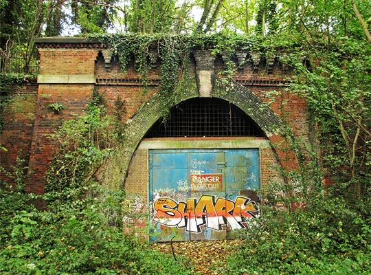 Architecturally richer, the south portal looked out onto Upper Sydenham Station.