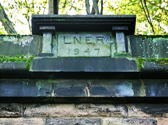 The portal features both an LNER (1947) and BR (1948) datestone.