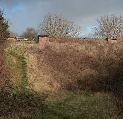 The infilled bridge at the cutting's north-eastern end.
