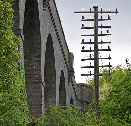 A solitary telegraph pole escaped the wreckers' axe.