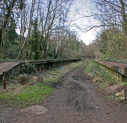 Although the railway's furniture is gone, the platforms have survived.