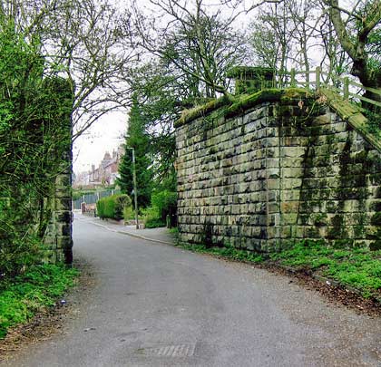 Abutments are all that remain of the bridge over Furnace Lane, Loscoe.