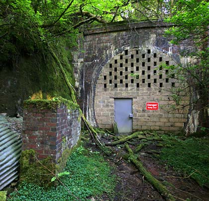 Hook Norton (aka Swerford Park) Tunnel offers accommodation for bats as it burrows through the hill for 418 yards. On the left are the remnants of an old P-Way cabin.