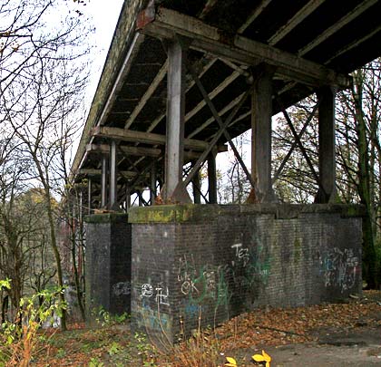 The station end of the structure, viewed from woodland to the south.