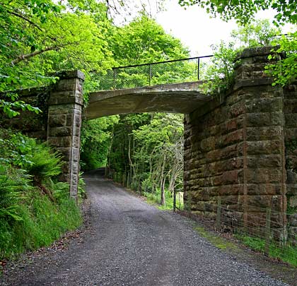 As part the viaduct's western approach, the line crossed a lane on a plate girder bridge which has been replaced with a narrower concrete deck as part of a footpath scheme.