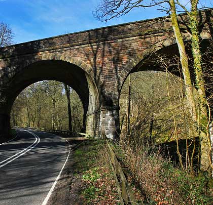 Spanning the B996 is the viaduct's most southerly arch.