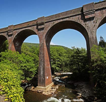 Two arches towards the north end span the River Afan.