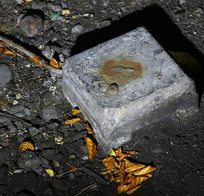 Used for surveying purposes, a handful of small concrete plinths - known as Hallade Monuments - adorn the tunnel floor.