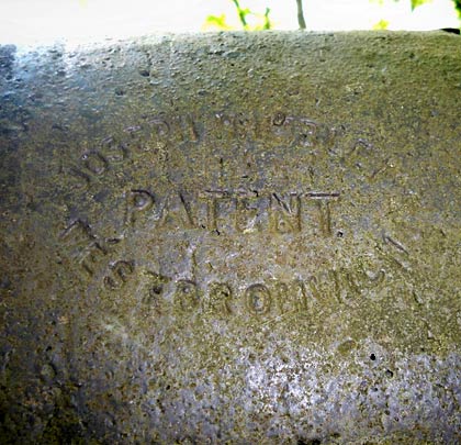 A rather indistinct inscription revealing the building materials to have come from West Bromwich.