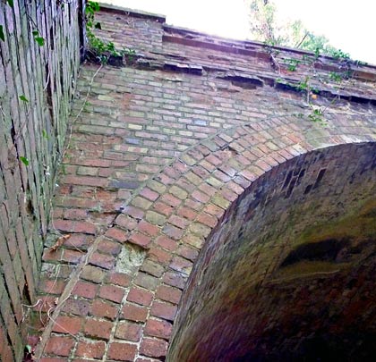 Limited spalling has affected the north portal's brickwork.