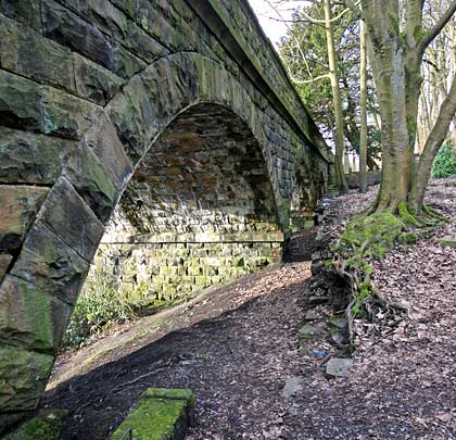 The northern arches of the southern viaduct, where the land rises to form the revetment.