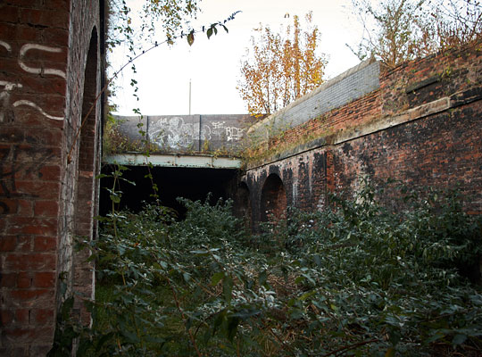 The entrance to the shorter of Haymarket Tunnel's two main compartments.