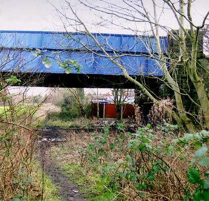 A substantial bridge still carries Aldred's Lane over the trackbed between Heanor and Langley Mill.