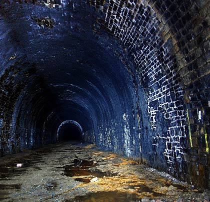 Conditions in the tunnel are wet in places but not excessively so.