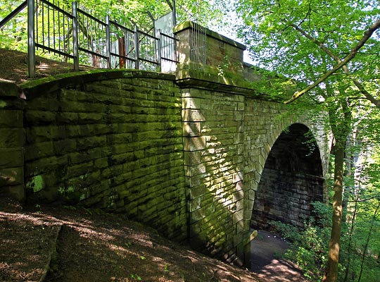 The southern abutment and curved walls to retain the approach embankment.