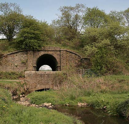Between Thornton and Denholme, the Great Northern's line includes an elegant accommodation bridge which sits astride a culvert.