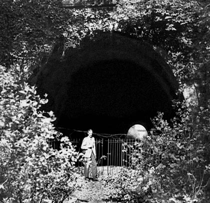 Yet to be engulfed, Watnall Tunnel receives a visitor in June 1963.