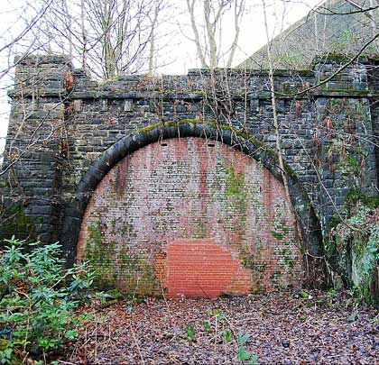 The bricked-up northern portal of Lee Bank Tunnel. The other end is now landscaped making future maintenance rather problematic.