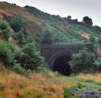 A view of the north portal from 1988 showing the depth of cover.