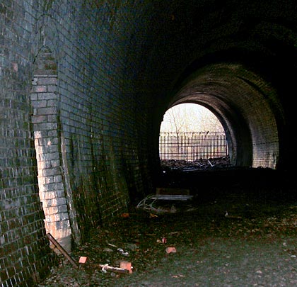 The tunnel sits on an unusual S-shaped alignment. This shot shows the curvature at the east end.