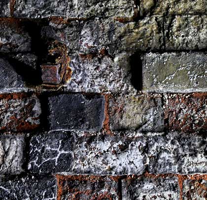 Although the brickwork is in generally good order, some spalling has occurred in areas of water penetration.