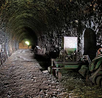 Nowadays the tunnel is used as a store for farm machinery.